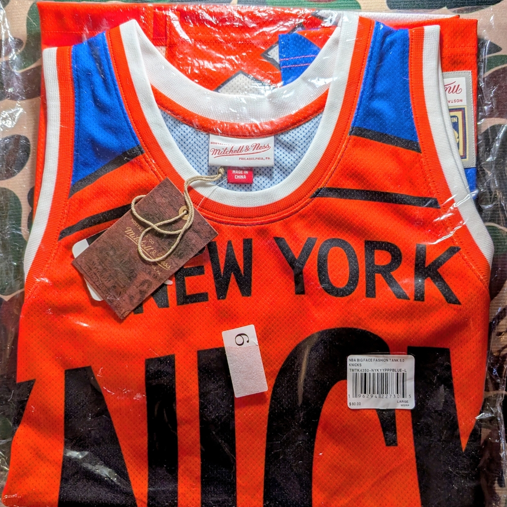 Mitchell & Ness New York Knicks NBA  Big Face Fashion Tank Jersey Mens Size L